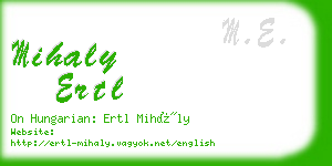 mihaly ertl business card
